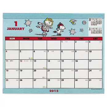 《Sanrio》SNOOPY 2015桌上型月曆