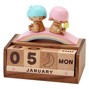 《Sanrio》雙星仙子桌上型木製萬年曆DX