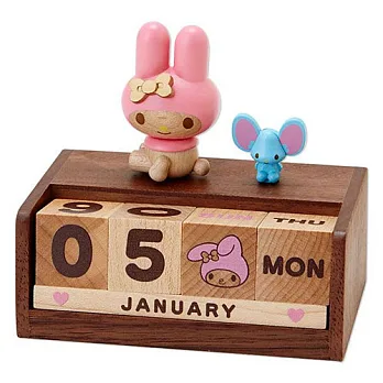 《Sanrio》美樂蒂桌上型木製萬年曆DX