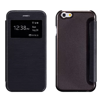 【BIEN】iPhone 6 Plus 炫彩拉絲紋來電顯示皮套 (灰)