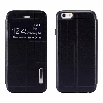 【BIEN】iPhone 6 豪華美印來電顯示可立皮套 (黑)