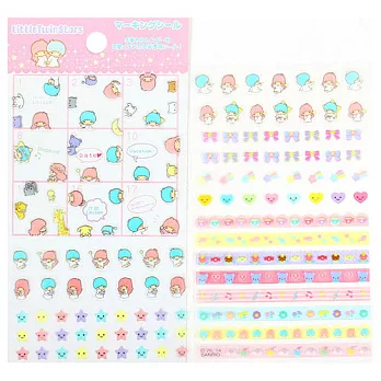 《Sanrio》雙星仙子迷你透明標記貼紙(星)