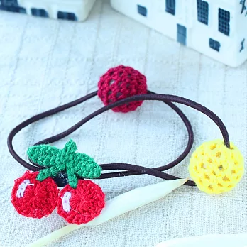 櫻桃髮束‧Alice遇見愛麗絲毛線插畫風鮮嫩紅