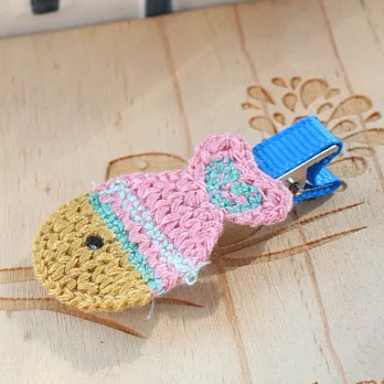 自由小魚兒髮夾‧Alice遇見愛麗絲毛線插畫風粉紅