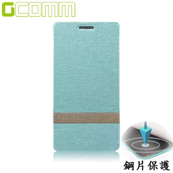 GCOMM iPhone 6 4.7＂ 柳葉紋鋼片惻翻皮套海水藍