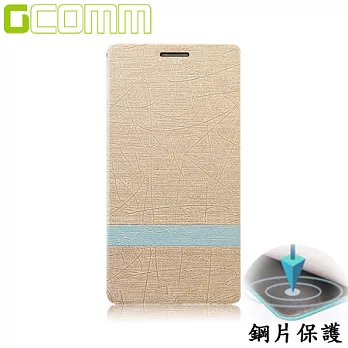 GCOMM iPhone 6/6S 4.7" 柳葉紋鋼片惻翻皮套香檳金