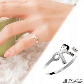 【維克維娜】同心結,流線緞帶蝴蝶美戒 925純銀戒指