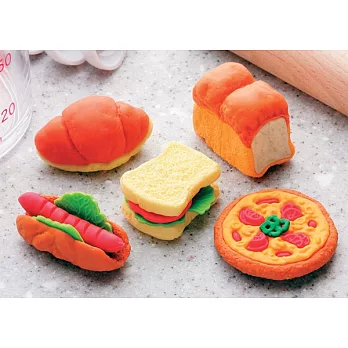 【iwako】日本製 NO PVC 環保造型橡皮擦 麵包造型(五入)