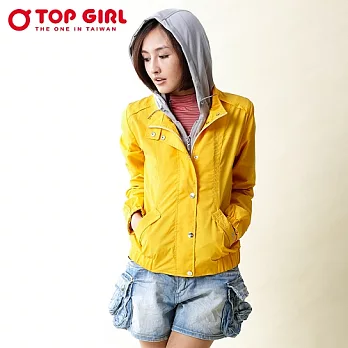 【TOP GIRL】防潑水風衣外套S黃