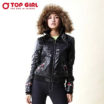 【TOP GIRL】連帽3M舖棉外套S黑