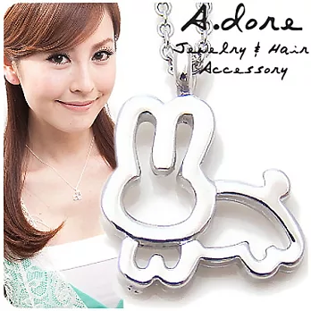 【A.dore】愛麗絲仙境˙純真小兔子鎖骨項鍊-星河銀