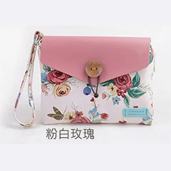 A+ accessories 蝶舞-韓國創意小零錢包 (粉白玫瑰)