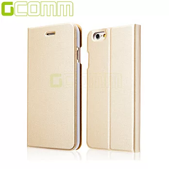 GCOMM iPhone6/6S Plus 5.5" Metalic Texture 金屬質感拉絲紋超纖皮套香檳金