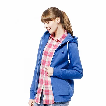 【CACO】芝麻街-COOKIE刷毛連帽外套-女S寶藍