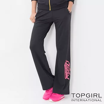 TOP GIRL-連帽抽繩顯瘦修身套裝-褲子S黑