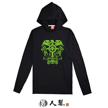 【男人幫】T5644*【1968精神老鷹美式風格長袖連帽T恤】深灰色M號