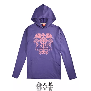 【男人幫】T5644*【1968精神老鷹美式風格長袖連帽T恤】 紫色M號