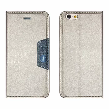 【BIEN】iPhone 6 時尚金沙紋隱磁可立皮套 (金)