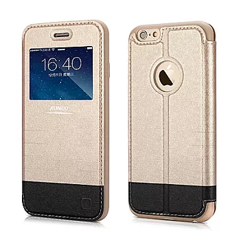 XUNDD 訊迪 iPhone 6 (4.7吋)開窗式側翻皮套_金