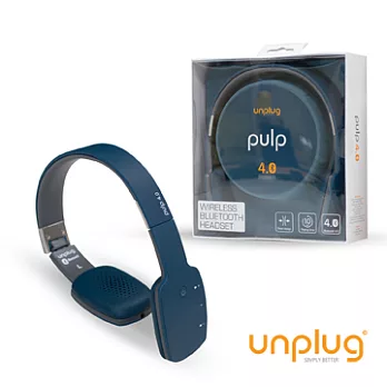 Unplug Pulp觸控可折耳罩式藍芽4.0耳機軍藍