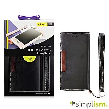 Simplism iPhone6 4.7" 超輕量側掀皮革保護套黑色