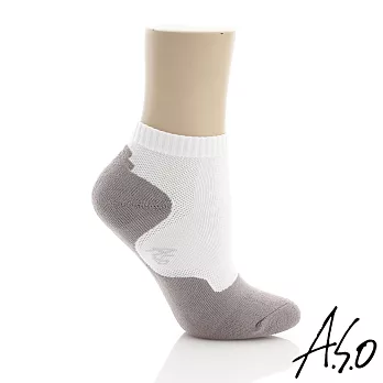 A.S.O 阿瘦 【抗菌排汗氣墊襪—運動襪】M白