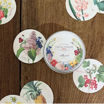 趣味時光造型圓貼(48入)-花卉