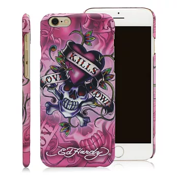 ED HARDY IPHONE 6 (4.7吋)保護殼-暗黑LKS粉