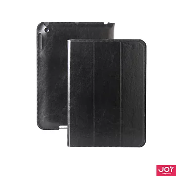 JOY SmartBlazer 精工車邊 iPad Air 真皮保護套 - 黑黑