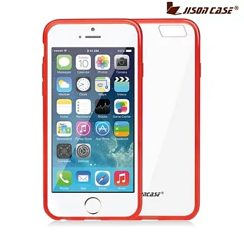 Jisoncase iPhone 6 4.7 專用 超薄TPU水晶透明保護套 透明紅