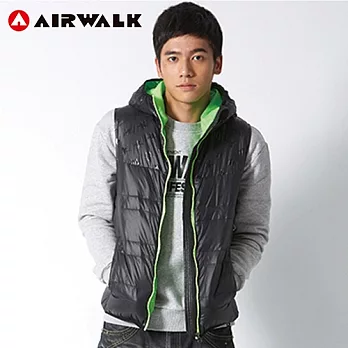 【美國 AIRWALK】星徽內層配色連帽羽絨背心M黑