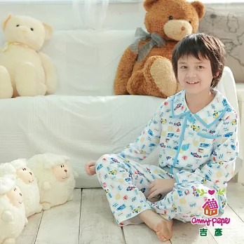 【Anny pepe】男童賽車睡衣家居服_美國精梳棉110白藍
