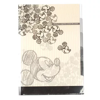 《sun-star》迪士尼手繪原稿系列五層分類文件夾(黑白米奇)