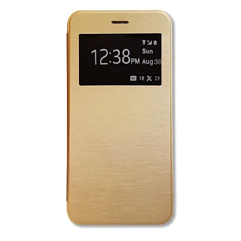 iPhone6 plus 5.5透殼開窗皮套-金