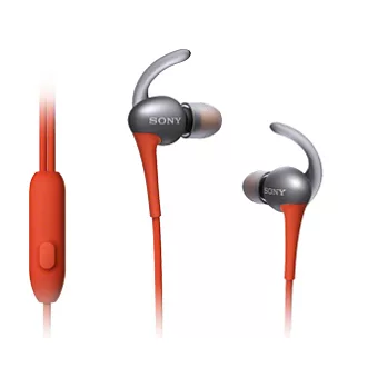SONY Sony-MDR-AS800AP(3色)樂活體驗 最新上市防潑水耳塞式運動耳機(智慧手機專用)活力橙