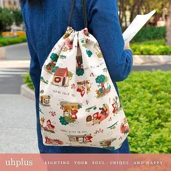 uhplus 小旅行束口背包/Basic – 童話小紅帽(白)