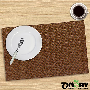 【OMORY】經典格紋皮質餐墊/桌墊(4入)亮格金咖