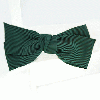 【PinkyPinky Boutique】素雅百搭 蝴蝶結髮夾(深綠色)