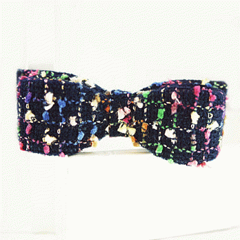 【PinkyPinky Boutique】小香呢濃大蝴蝶結髮夾(墨黑藍)