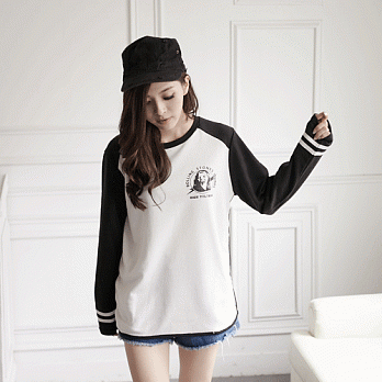 ROSE。活力小圖毛巾布棒球T恤 黑系