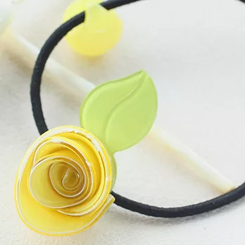 質感玫瑰花髮圈‧Alice遇見愛麗絲‧D款友誼黃