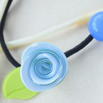 質感玫瑰花髮圈‧Alice遇見愛麗絲‧E款藍天藍