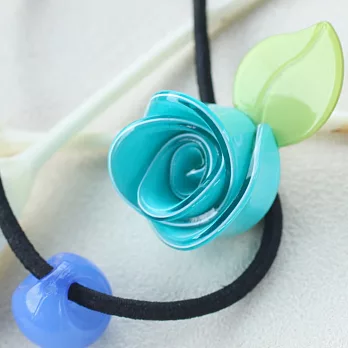 質感玫瑰花髮圈‧Alice遇見愛麗絲‧G款海洋藍