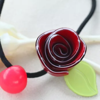 質感玫瑰花髮圈‧Alice遇見愛麗絲‧H款深紅