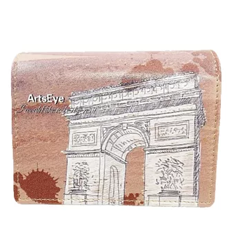 A+ accessories 旅行的意義-手繪世界風情名片夾 (法國凱旋門)