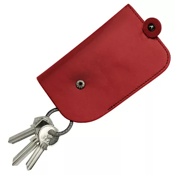 MONDIANE 瑞士國鐵隱藏式拉環牛皮鑰匙包-紅