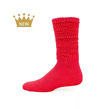 【 PULO 】亮彩針織造型暖暖襪-紅-M