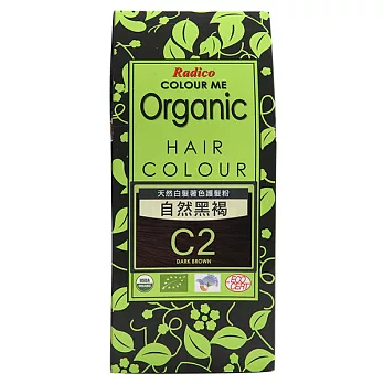 【曼髮妮】天然白髮著色護髮粉 C2自然黑褐-加贈茶籽堂洗髮露 50ML