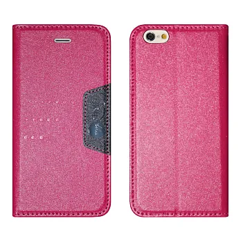 【BIEN】iPhone 6 Plus 時尚金沙紋隱磁可立皮套 (紅)