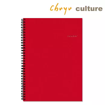 珠友 A4/13K PP雙線圈橫線筆記本/80張紅